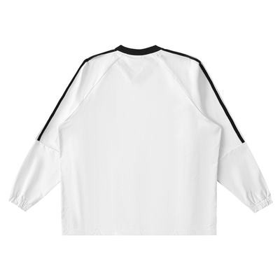 Color-Block V-Neck Long-Sleeve T-Shirt
