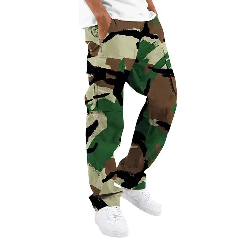 Large Pocket Loose Overalls Men's Outdoor Sports Jogging Tactical Pants Elastic Waist Casual Work Pants camouflage pants by DSers-AliExpress Dropshipping