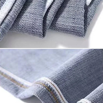 2025 New Men Fashion Loose Straight Elasticity Jeans Male Wear-resistant Slim Fit Denim Pants Smart Casual Dark Gray Trousers