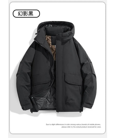 2025 Autumn/Winter New Thickened Fashion Versatile Warm Outdoor Windproof Waterproof Hooded Casual Jacket Cotton Jacket  for Men
