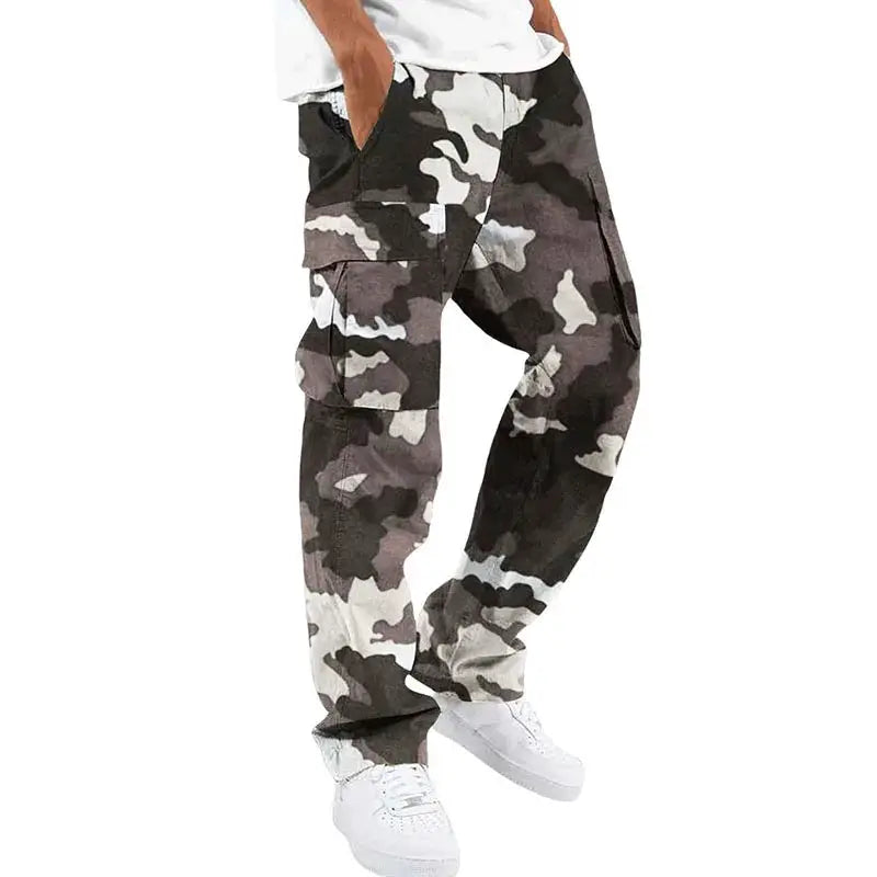 Large Pocket Loose Overalls Men's Outdoor Sports Jogging Tactical Pants Elastic Waist Casual Work Pants camouflage pants by DSers-AliExpress Dropshipping