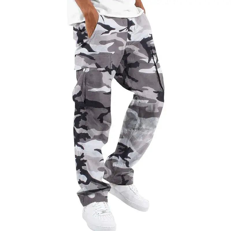 Large Pocket Loose Overalls Men's Outdoor Sports Jogging Tactical Pants Elastic Waist Casual Work Pants camouflage pants by DSers-AliExpress Dropshipping