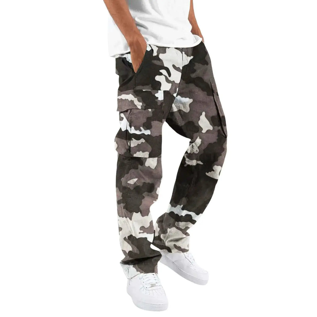 Large Pocket Loose Overalls Men's Outdoor Sports Jogging Tactical Pants Elastic Waist Casual Work Pants camouflage pants by DSers-AliExpress Dropshipping