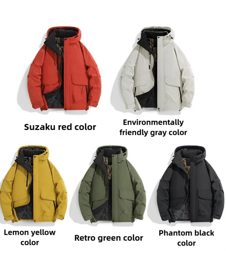 2025 Autumn/Winter New Thickened Fashion Versatile Warm Outdoor Windproof Waterproof Hooded Casual Jacket Cotton Jacket  for Men