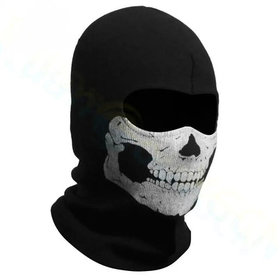 Bicycle Balaclava Full Face Mask Skull Print Motorcycle Full Face Mask Windproof Skiing Head Neck Warmer Bicycle Helmet Liner