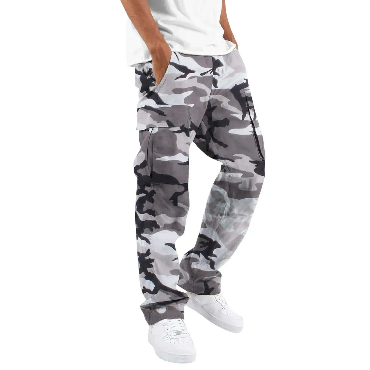 Large Pocket Loose Overalls Men's Outdoor Sports Jogging Tactical Pants Elastic Waist Casual Work Pants camouflage pants by DSers-AliExpress Dropshipping