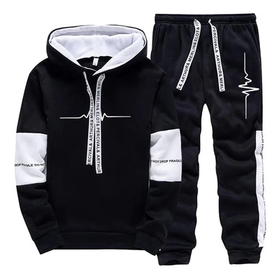 Mens Tracksuit Printing Casual Sweatshirts Sportswear Outdoors Sports Jogging Mens Clothing Single Piece Hoodie Pants Streetwear