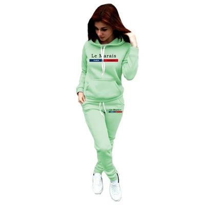 Clothing Comfort Set Quality Casual Hot Sales Fashion Woman Two Piece Set Daily Hoodie Sports Jogging Printing Women's Tracksuit