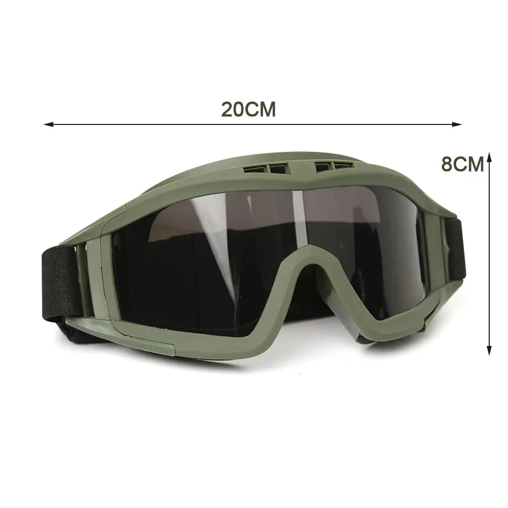 Tactical Goggles Mountaineering Shooting Sunglasses Windproof Sand Control Motocross CS Glasses 3 Lenses Replaceable Motorcycle by SouthValleyCertified