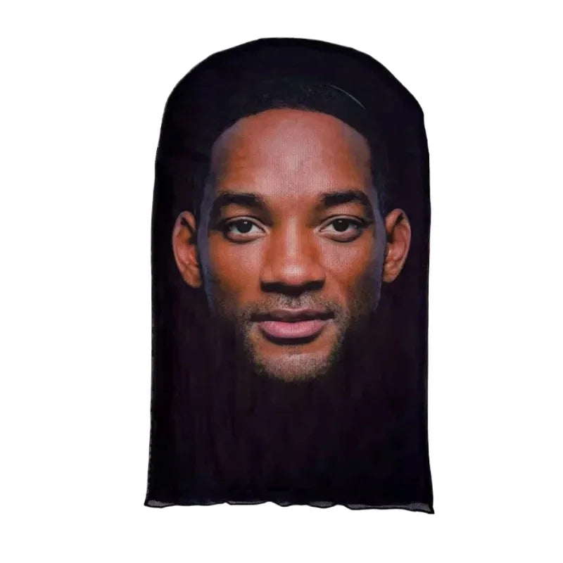 Halloween Terrifying Mask Ronaldo Kanye Mask Interesting 3D Printed Seamless Hat Mascaras Cosplay Facial Mask Party Cosplay Prop