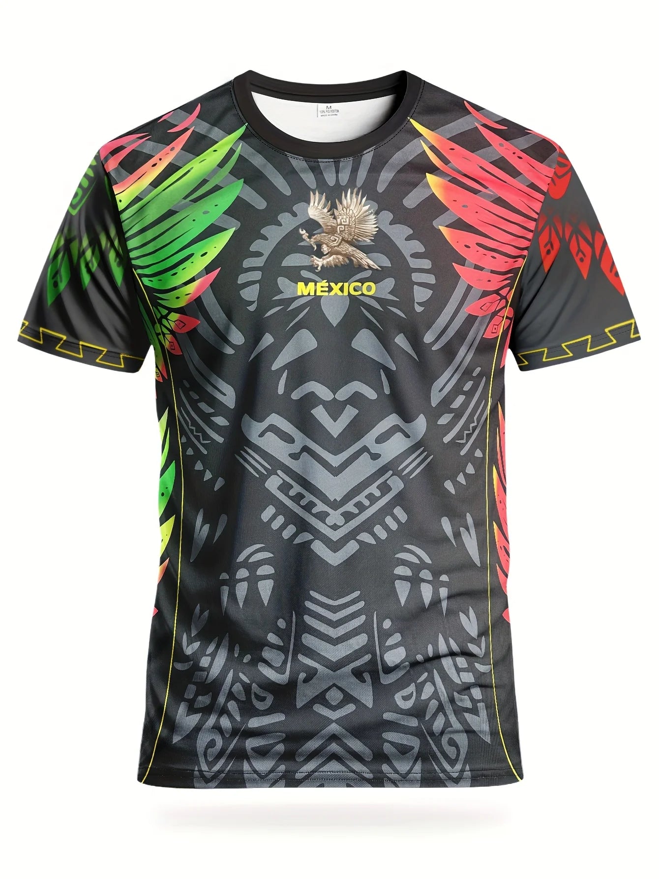 Mexican style men's football jersey & round neck comfortable top & suitable for competition, football training and daily leisure