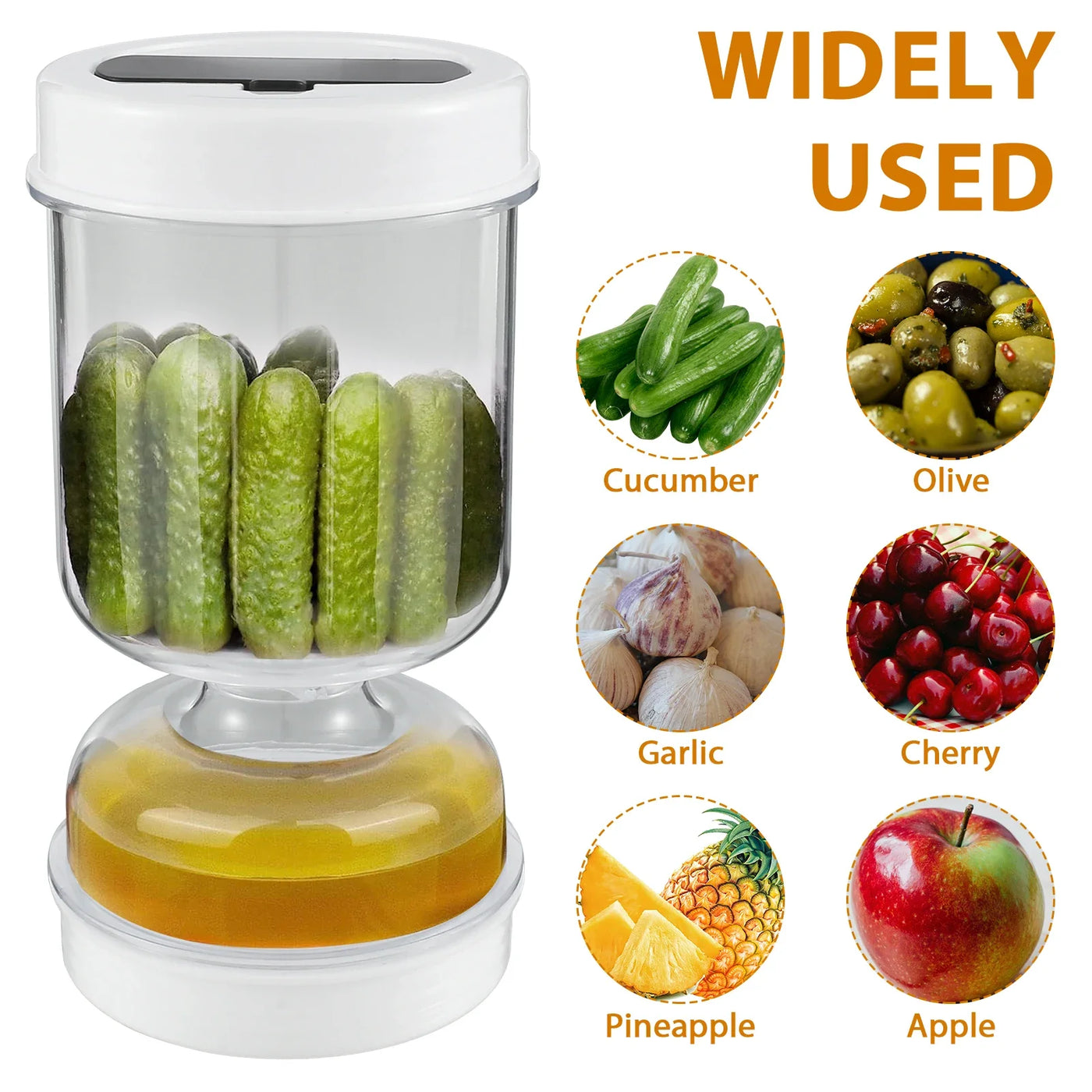 Pickles Jar Dry and Wet Dispenser Pickle Olives Hourglass Jar Leakproof Reusable for Food Storage Kitchen Foods Separator Tools
