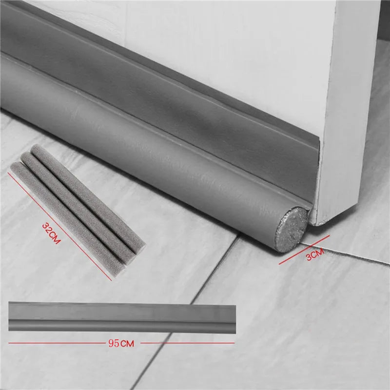 100cm Silicone Door Draught Excluder Door Bottom Sealing Strip Tape Weatherstrip Waterproof Wind Proof Sound Insulation