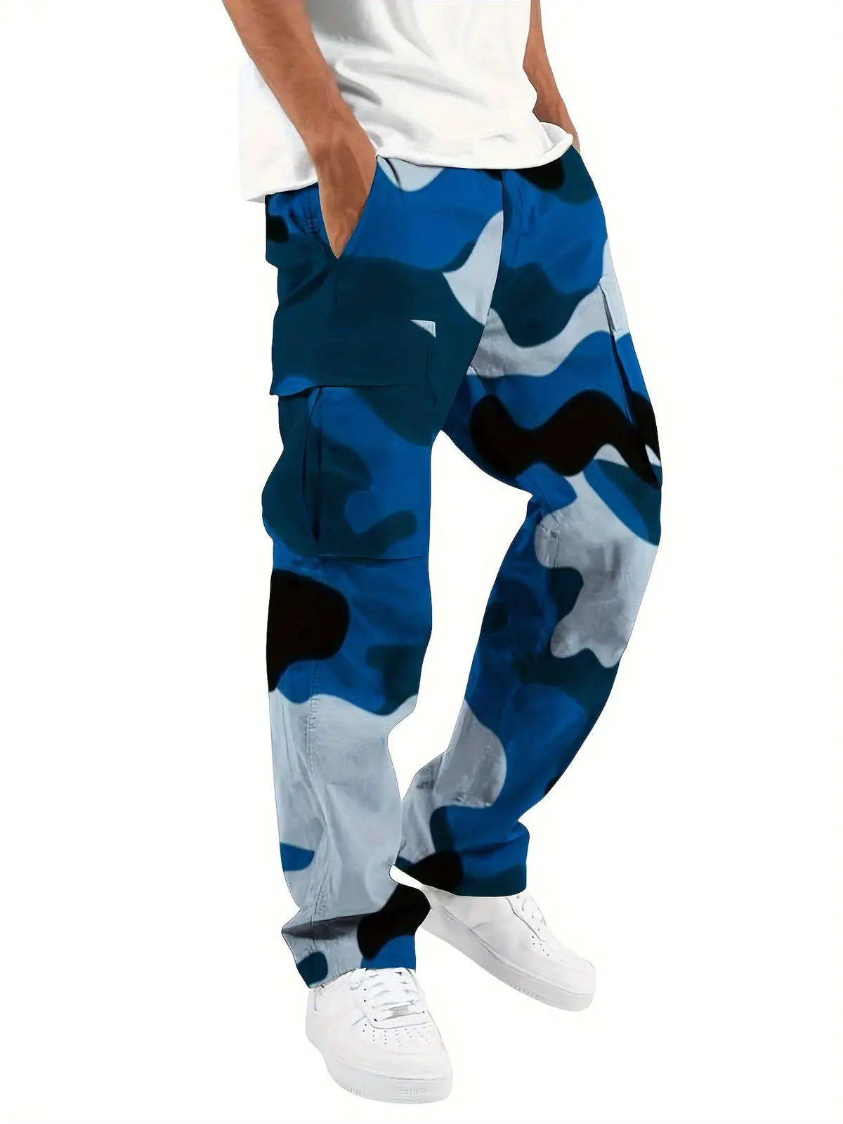 Large Pocket Loose Overalls Men's Outdoor Sports Jogging Tactical Pants Elastic Waist Casual Work Pants camouflage pants by DSers-AliExpress Dropshipping