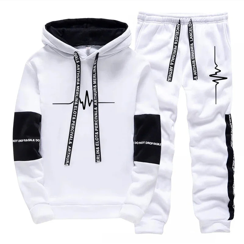 Mens Tracksuit Printing Casual Sweatshirts Sportswear Outdoors Sports Jogging Mens Clothing Single Piece Hoodie Pants Streetwear
