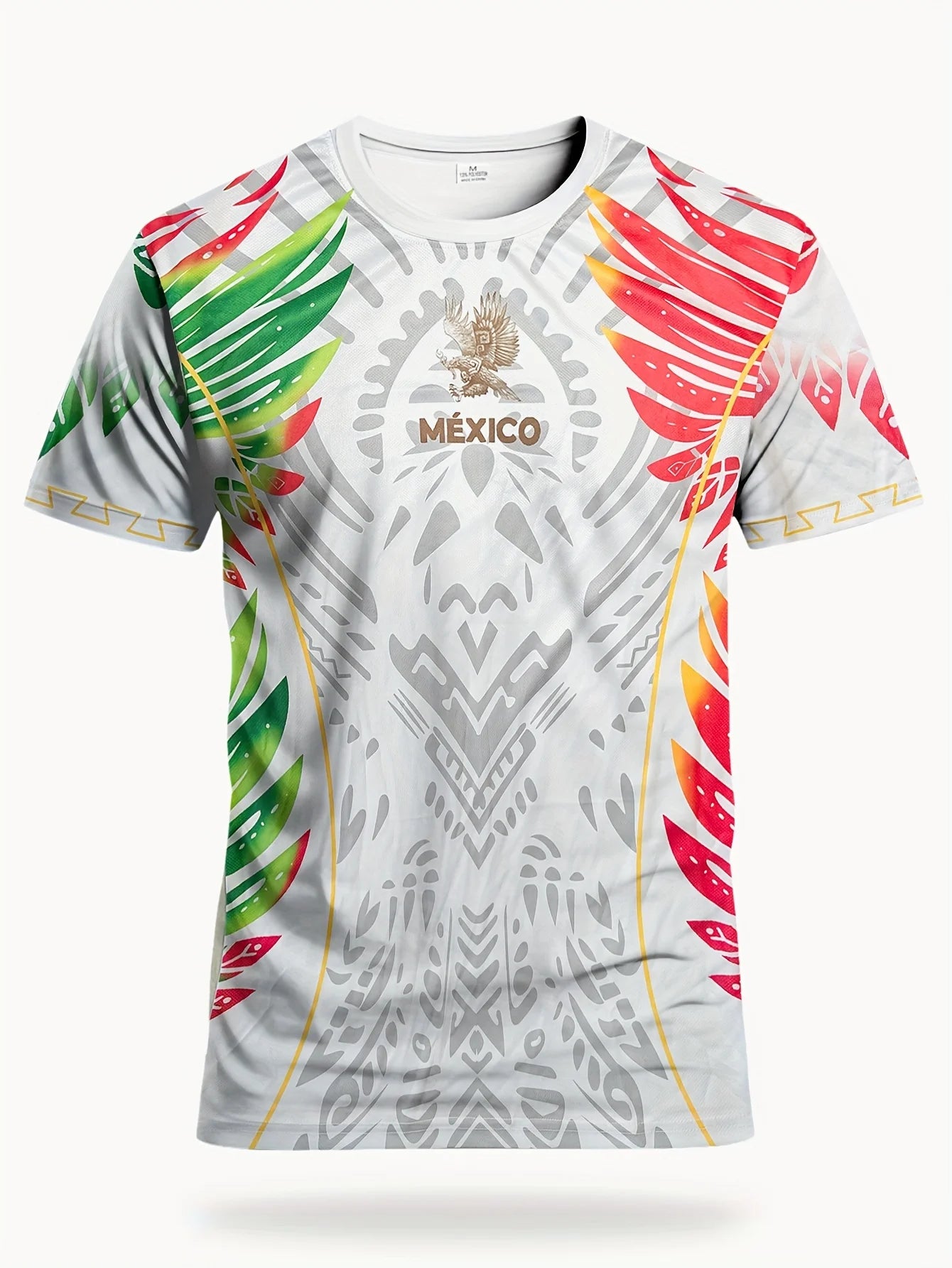 Mexican style men's football jersey & round neck comfortable top & suitable for competition, football training and daily leisure