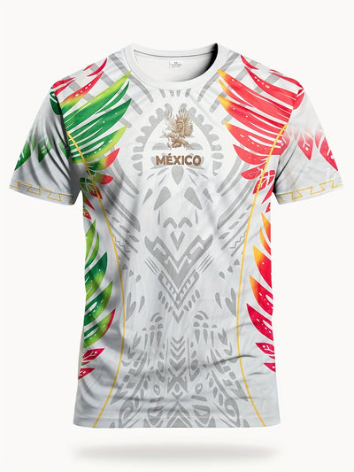 Mexican style men's football jersey & round neck comfortable top & suitable for competition, football training and daily leisure