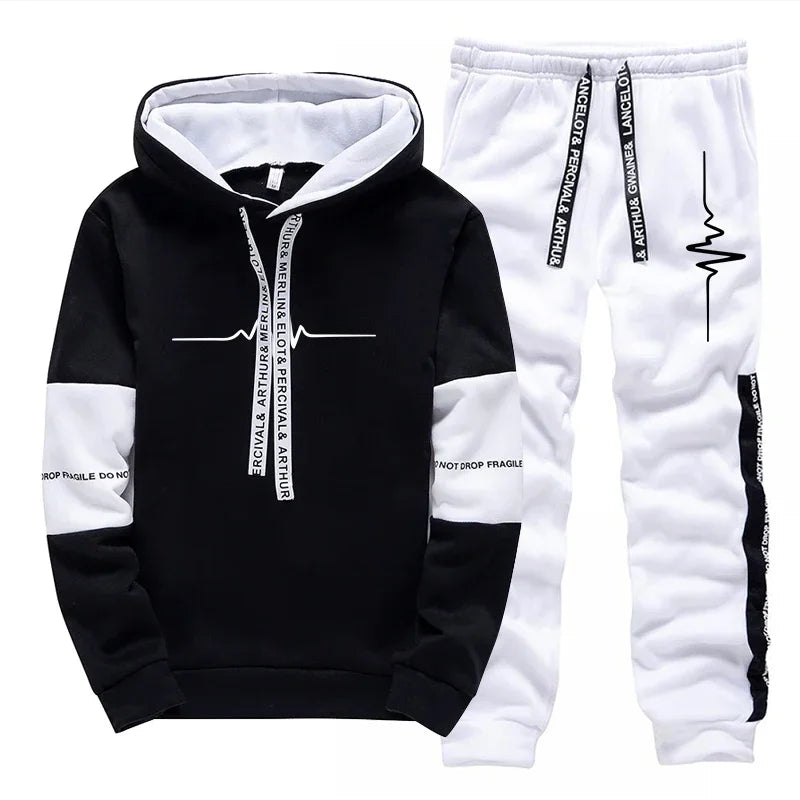 Mens Tracksuit Printing Casual Sweatshirts Sportswear Outdoors Sports Jogging Mens Clothing Single Piece Hoodie Pants Streetwear