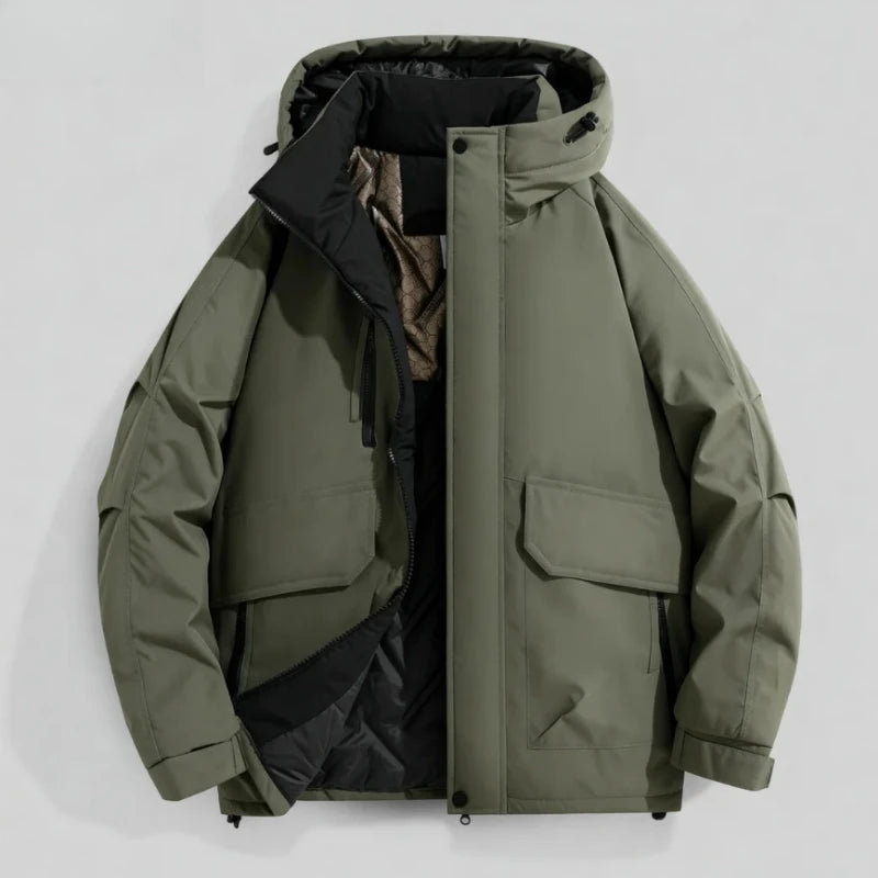 2025 Autumn/Winter New Thickened Fashion Versatile Warm Outdoor Windproof Waterproof Hooded Casual Jacket Cotton Jacket  for Men