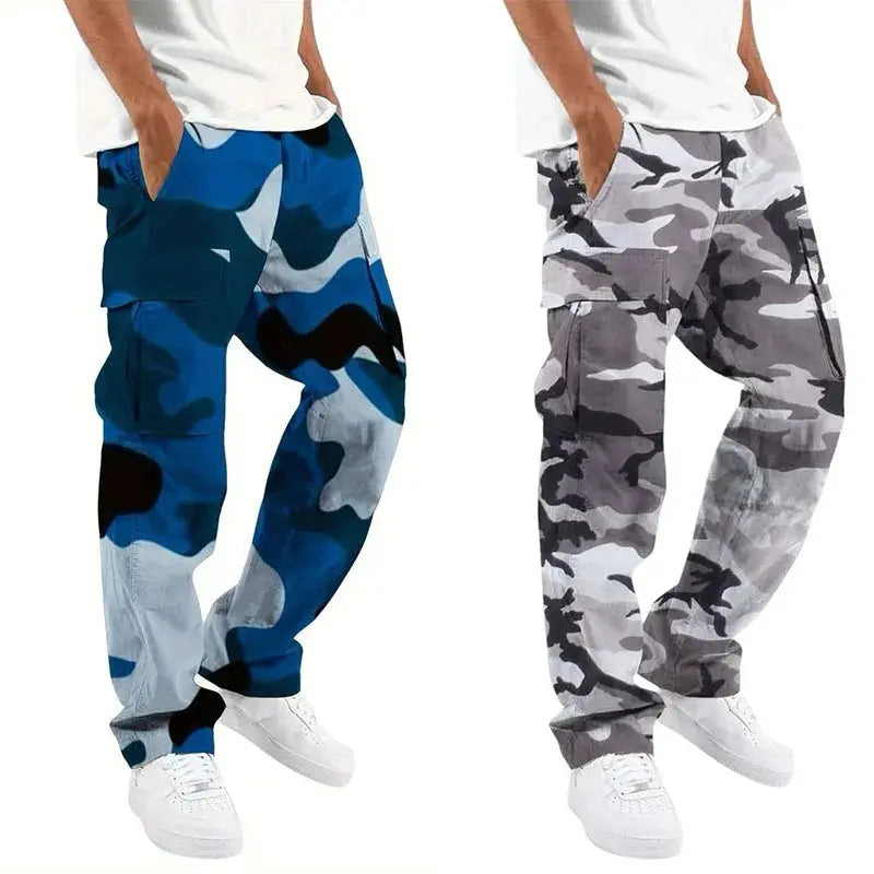 Large Pocket Loose Overalls Men's Outdoor Sports Jogging Tactical Pants Elastic Waist Casual Work Pants camouflage pants by DSers-AliExpress Dropshipping