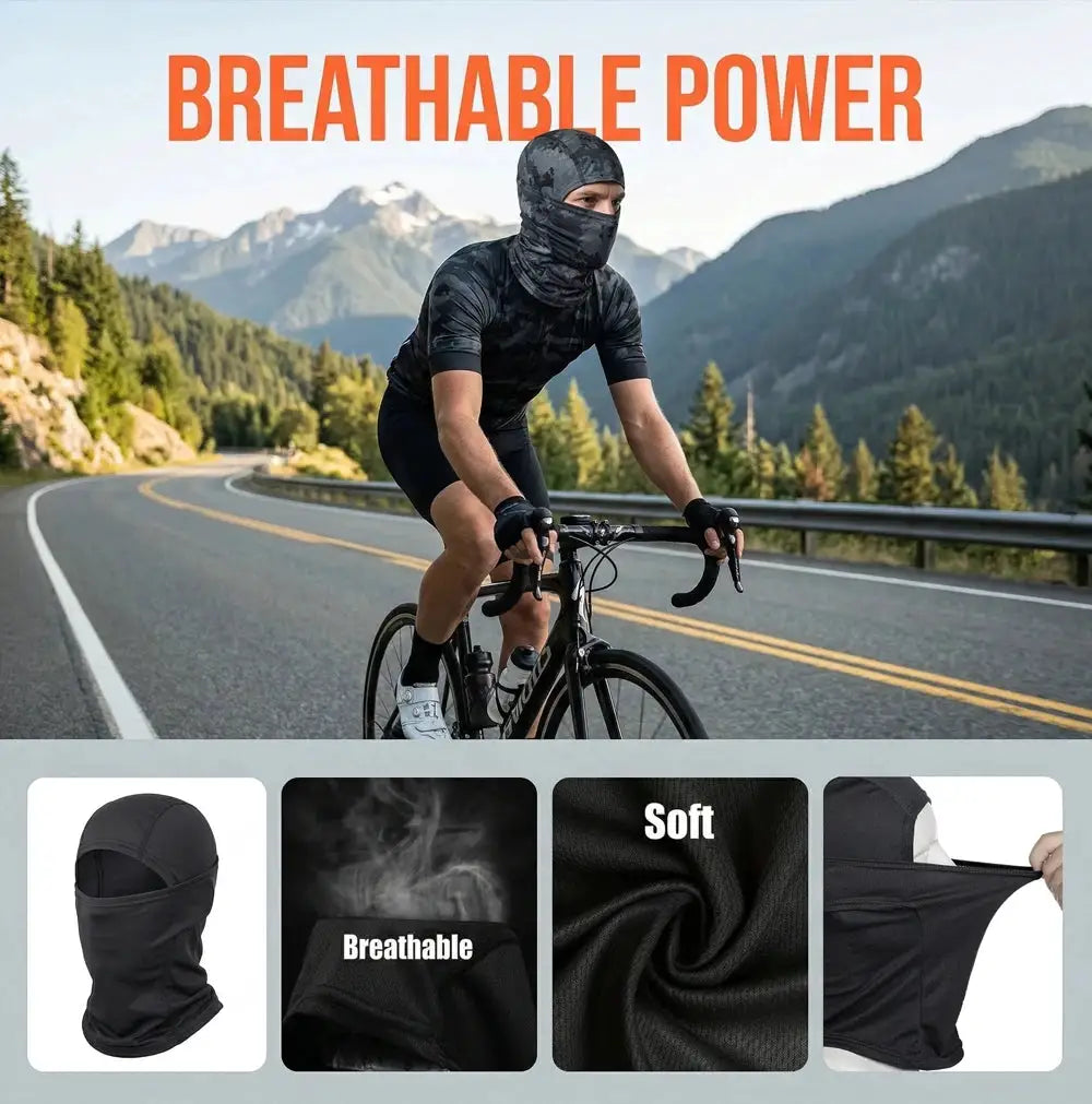 Summer Men's Women's Elastic Breathable Balaclava Hat Sunscreen Cycling Full Face Mask Scarf For Hiking Fishing Skiing by SouthValleyCertified