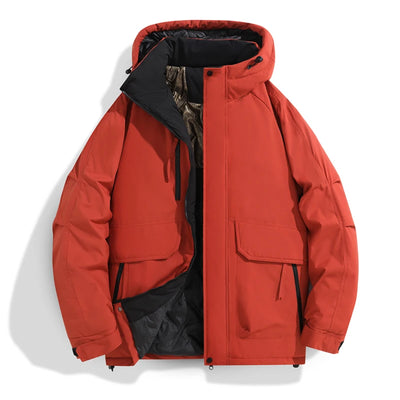 2025 Autumn/Winter New Thickened Fashion Versatile Warm Outdoor Windproof Waterproof Hooded Casual Jacket Cotton Jacket  for Men