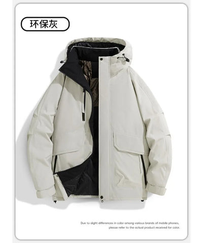 2025 Autumn/Winter New Thickened Fashion Versatile Warm Outdoor Windproof Waterproof Hooded Casual Jacket Cotton Jacket  for Men