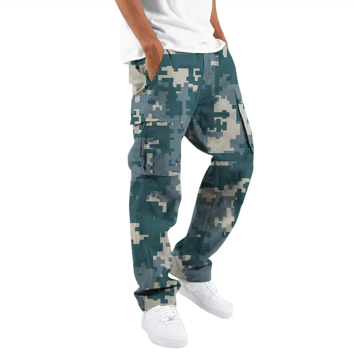 Large Pocket Loose Overalls Men's Outdoor Sports Jogging Tactical Pants Elastic Waist Casual Work Pants camouflage pants by DSers-AliExpress Dropshipping