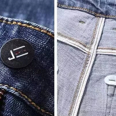 2025 New Men Fashion Loose Straight Elasticity Jeans Male Wear-resistant Slim Fit Denim Pants Smart Casual Dark Gray Trousers