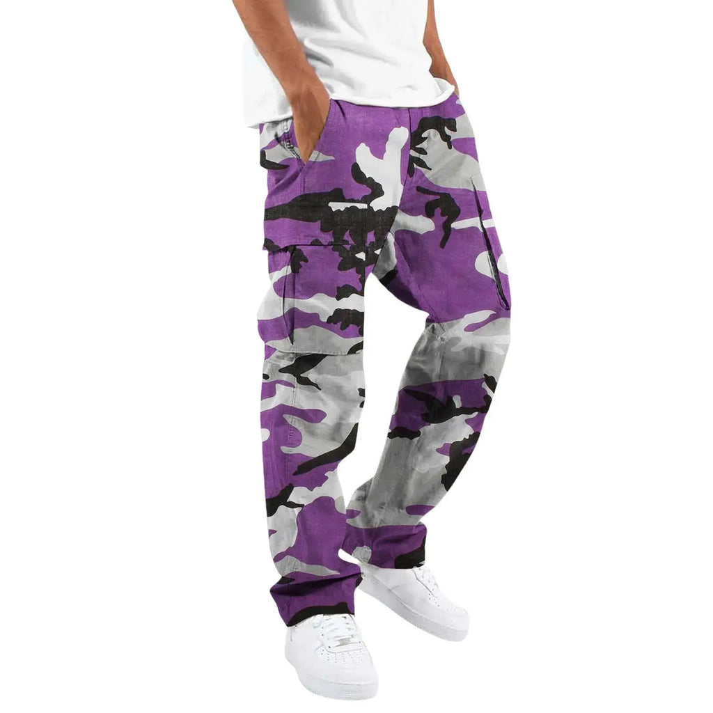 Large Pocket Loose Overalls Men's Outdoor Sports Jogging Tactical Pants Elastic Waist Casual Work Pants camouflage pants by DSers-AliExpress Dropshipping