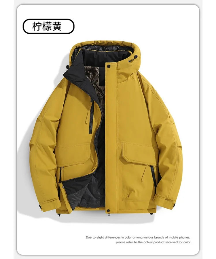 2025 Autumn/Winter New Thickened Fashion Versatile Warm Outdoor Windproof Waterproof Hooded Casual Jacket Cotton Jacket  for Men