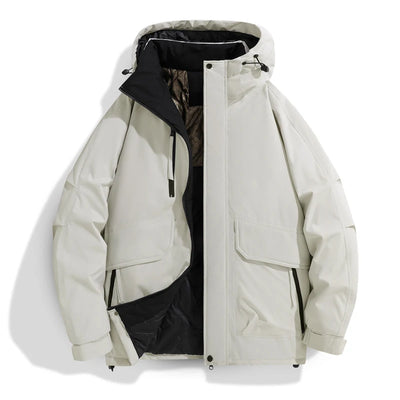 2025 Autumn/Winter New Thickened Fashion Versatile Warm Outdoor Windproof Waterproof Hooded Casual Jacket Cotton Jacket  for Men