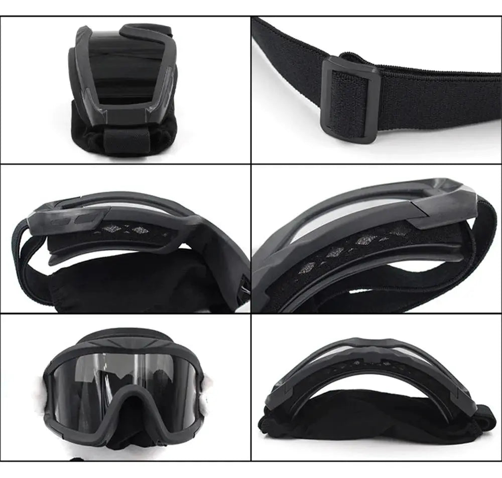 Tactical Goggles Mountaineering Shooting Sunglasses Windproof Sand Control Motocross CS Glasses 3 Lenses Replaceable Motorcycle by SouthValleyCertified