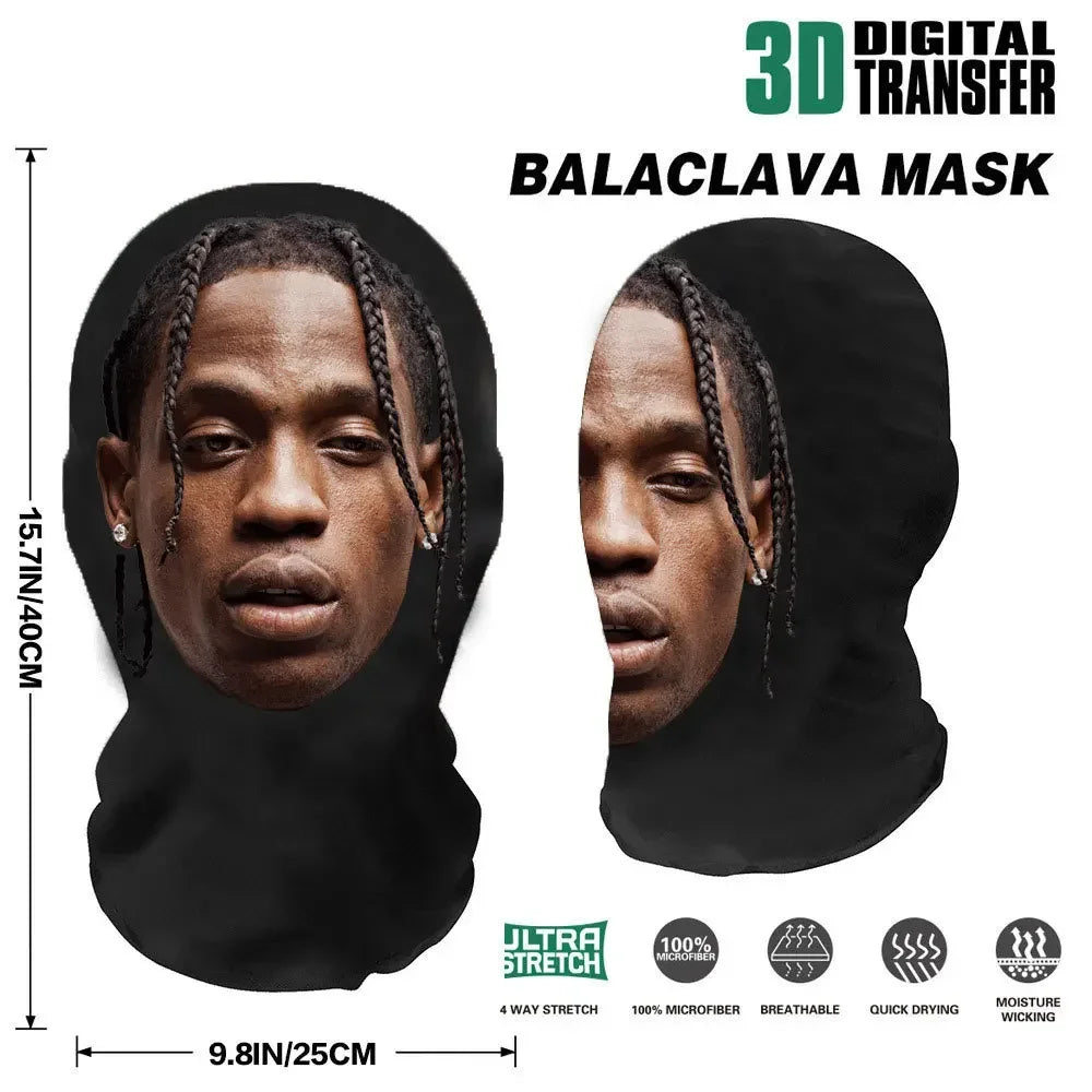 Halloween Terrifying Mask Ronaldo Kanye Mask Interesting 3D Printed Seamless Hat Mascaras Cosplay Facial Mask Party Cosplay Prop