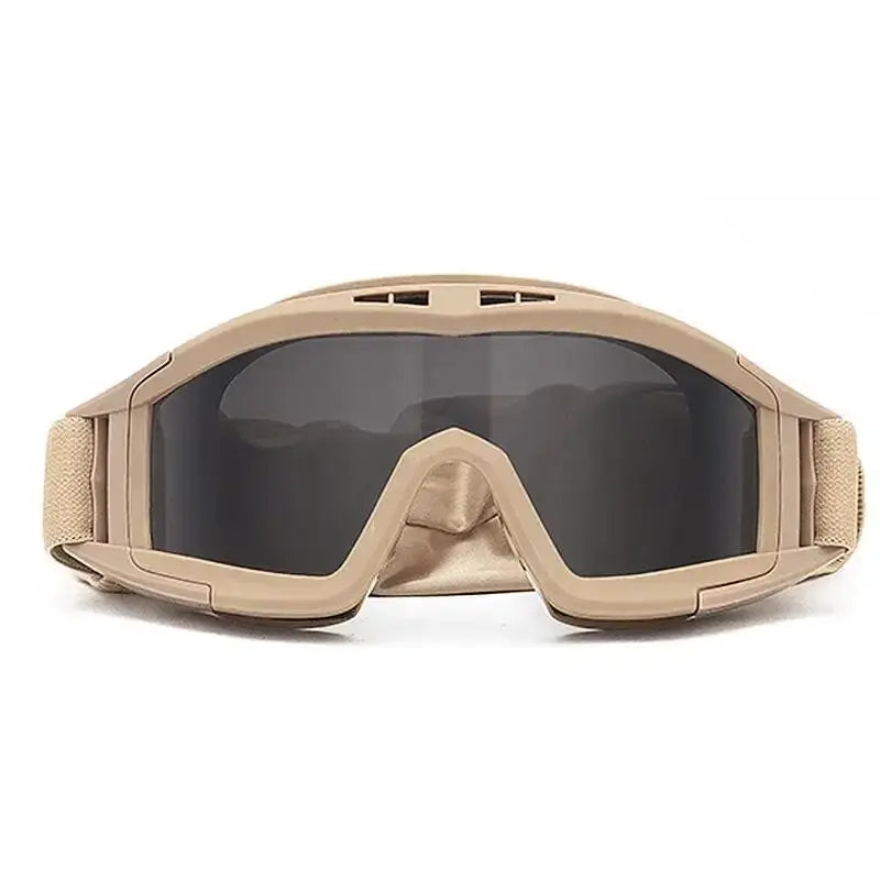 Tactical Goggles Mountaineering Shooting Sunglasses Windproof Sand Control Motocross CS Glasses 3 Lenses Replaceable Motorcycle by SouthValleyCertified