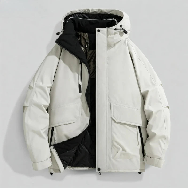 2025 Autumn/Winter New Thickened Fashion Versatile Warm Outdoor Windproof Waterproof Hooded Casual Jacket Cotton Jacket  for Men